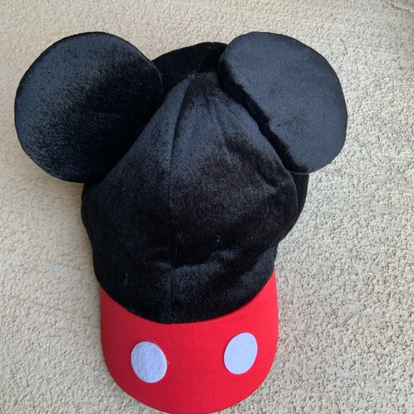 Vintage DISNEY Mickey Mouse Baseball Hat with Ears Youth Kids One Size Stretch - Picture 3 of 16
